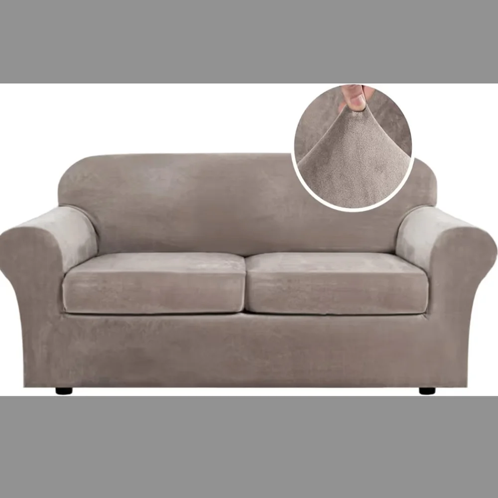 Elegant Taupe Sofa Slipcover